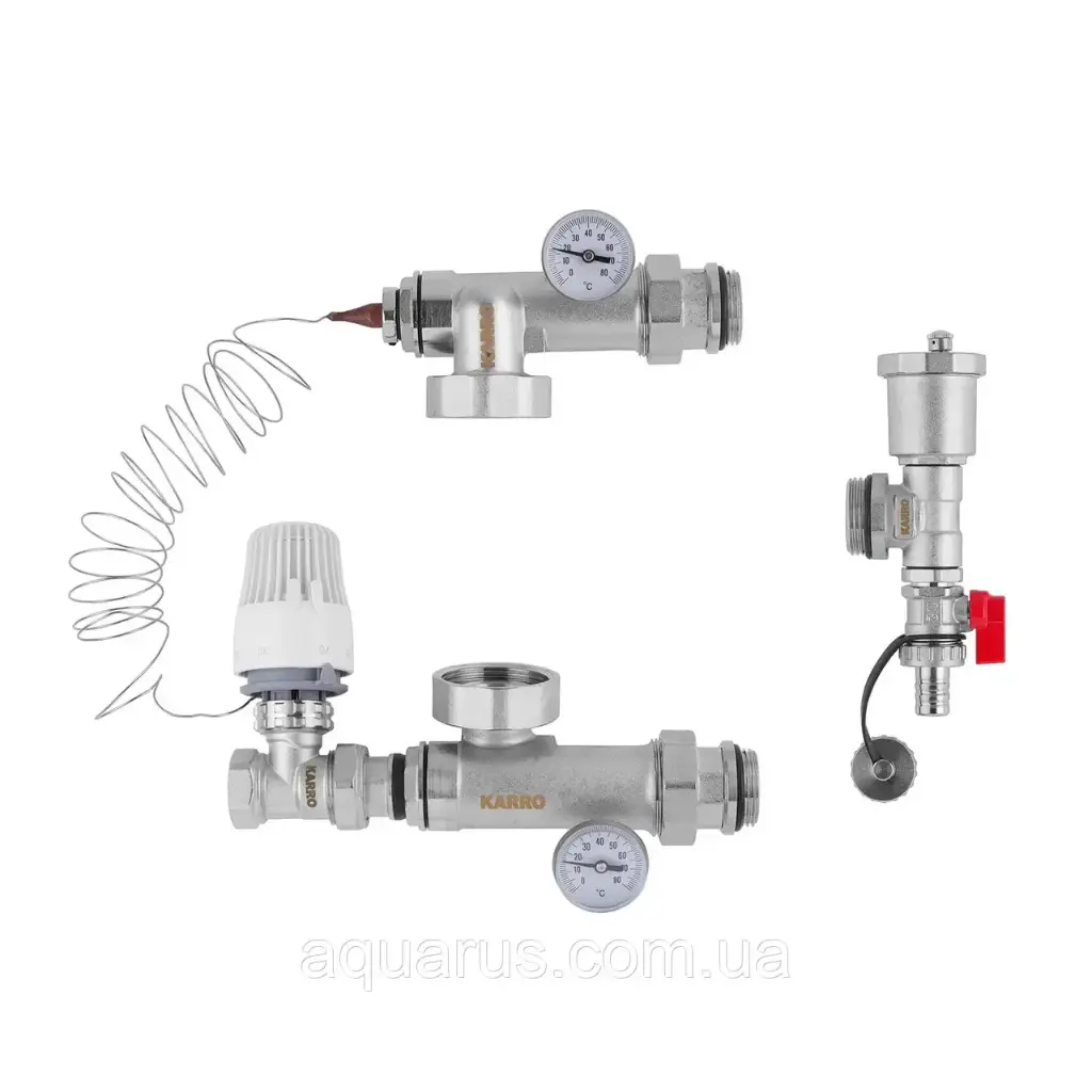[CV014961] Колекторна група в зборі з термостатичним прямим краном Karro 3/4" KR-88000