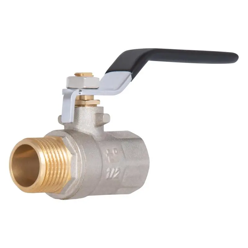 [SD605W15] Кран кульовий прямий латун нікеліров. важіль PN30 1/2"вз SD605W15 SD Plus