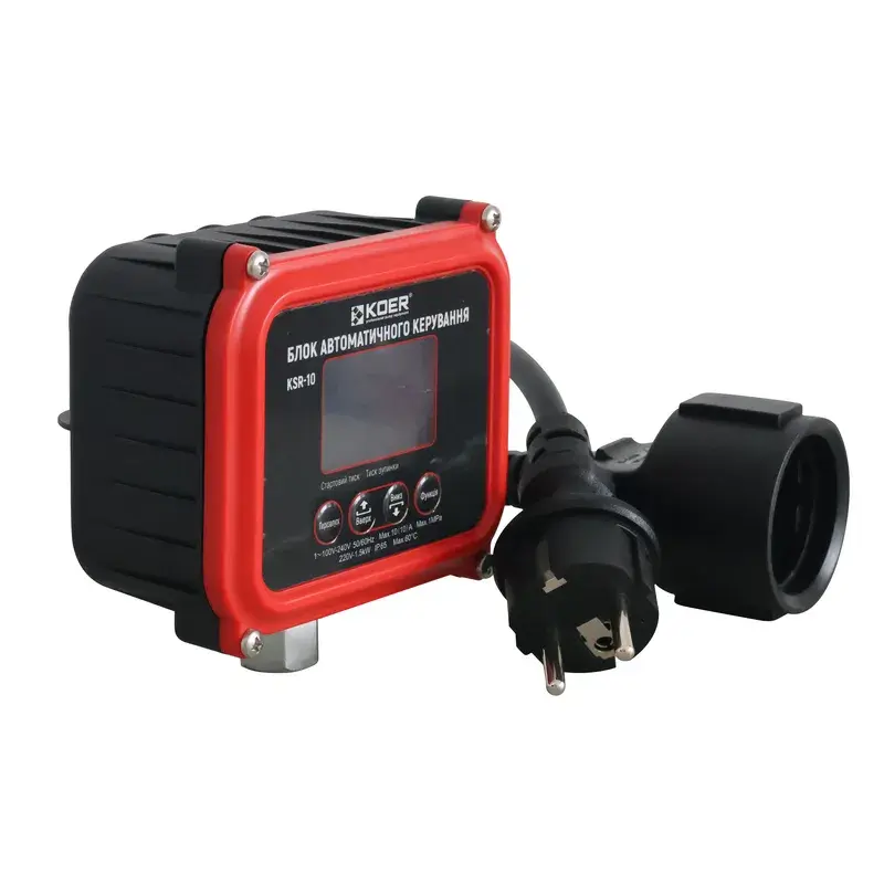 [KP3371] Реле тиску електронне KOER KSR-10 регулююче, до 1,5кВт, кабель з євровилкою та розеткою (KP3371) 